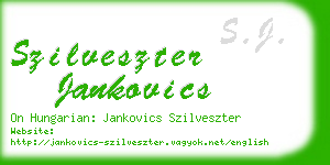 szilveszter jankovics business card